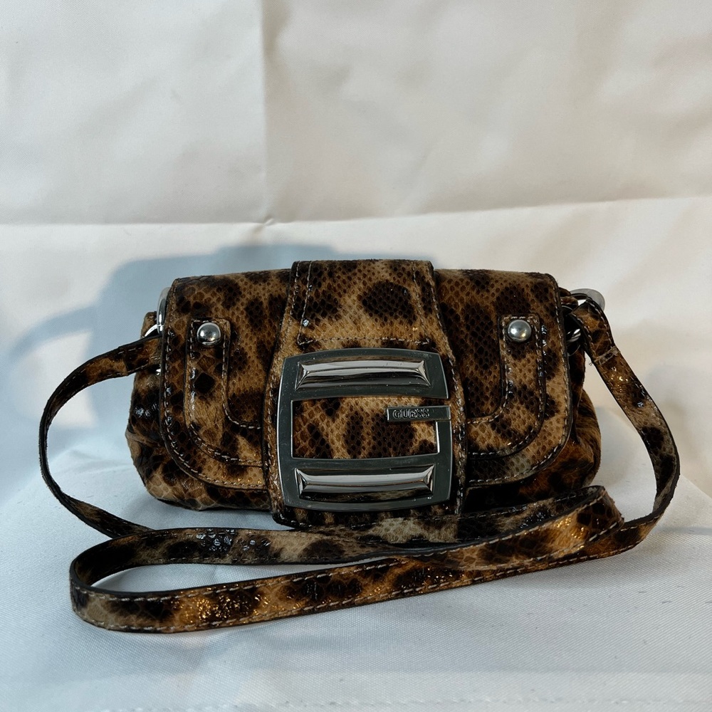 Vintage Guess Animal Print Python Embossed Mini C… - image 1